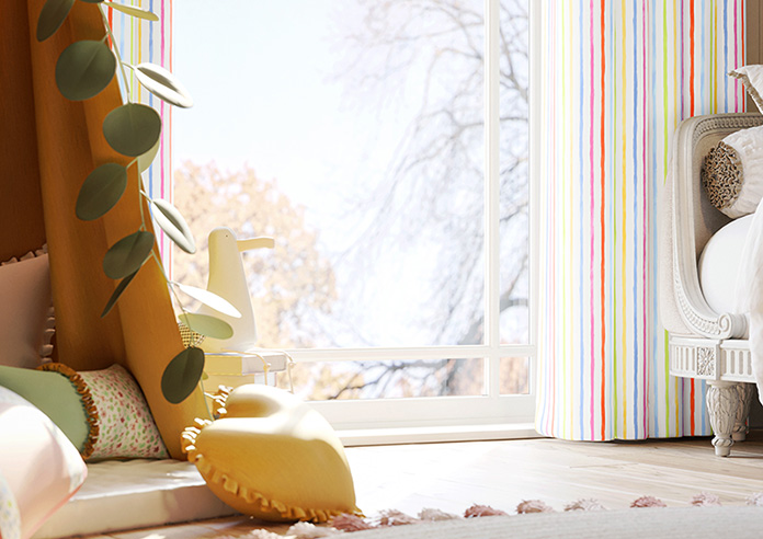 Vintage Stripe, Rainbow - Made to Measure Curtains - Image 5